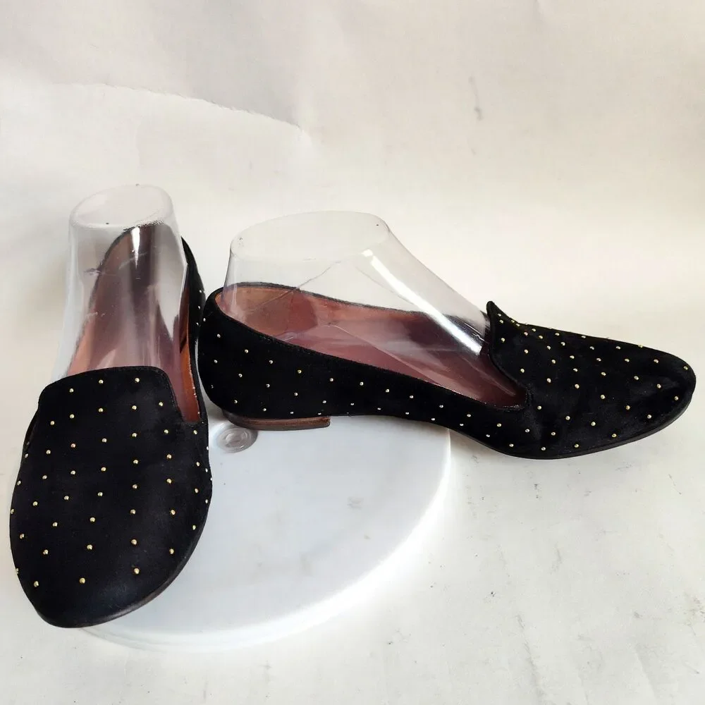 Madewell 1937 Teddy Loafers Women Size 7 Suede Comfortable Leather Flats Studded